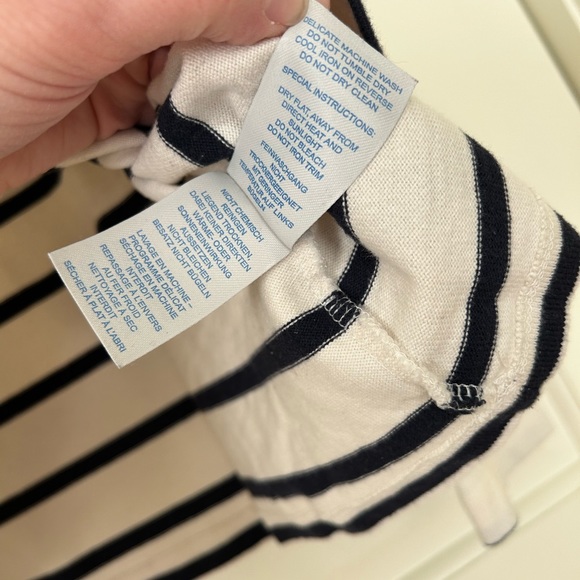 Boden Striped Gold Shimmer Collar Top - Picture 9 of 12